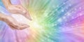 Reiki Rainbow Distant Healing Starlight Message Background Royalty Free Stock Photo