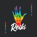 Reiki symbol. The word Reiki is made up of two Japanese words, Rei means `Universal` - Ki means `life force energy