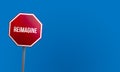 Reimagine - red sign with blue sky Royalty Free Stock Photo