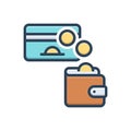 Color illustration icon for Reimbursement, payment and income Royalty Free Stock Photo