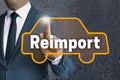 Reimport car touchscreen is operated by businessman concept Royalty Free Stock Photo