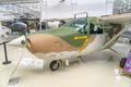 Reims-Cessna FTB-337G plane parked inside hangar. Royalty Free Stock Photo