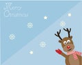 Rein deer in merry Christmas card