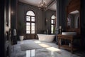 Reinaissance style interior of bathroom in luxury house Royalty Free Stock Photo