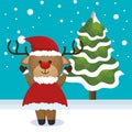 Reindeer animal christmas icon