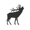 Reindeer animal drawn silhouette vector Royalty Free Stock Photo