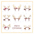 Reindeer antler and ear prop illustrations