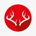 Reindeer antler icon. Christmas decor symbol. Flat design style