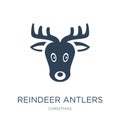 reindeer antlers icon in trendy design style. reindeer antlers icon isolated on white background. reindeer antlers vector icon Royalty Free Stock Photo