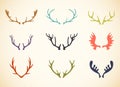 Reindeer Antlers Illustration in Vector. Royalty Free Stock Photo