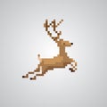 Reindeer 8-bit pixel style vector.