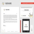 Reindeer Business Letterhead, Calendar 2019 and Mobile app design vector template Royalty Free Stock Photo