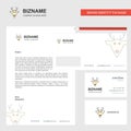 Reindeer Business Letterhead, Envelope and visiting Card Design vector template Royalty Free Stock Photo
