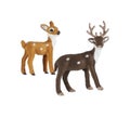 reindeer christmas decorations isolated white background with clipping path Royalty Free Stock Photo