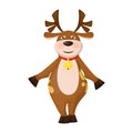 Reindeer christmas deer winter snow holiday animal character vector illustration. Wildlife forest mammal. Wilderness merry xmas