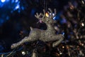 Reindeer Christmas ornament hanged on tree Royalty Free Stock Photo