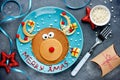 Reindeer Christmas pancakes Royalty Free Stock Photo