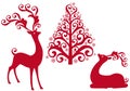 Reindeer with christmas tree,