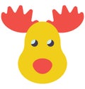 Reindeer Colored Vector Icon that can be easily modified or edit