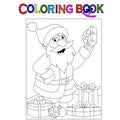 Coloring Pages for kids. Santa Claus Black and White vector for coloring books Royalty Free Stock Photo
