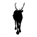 Standing Reindeer Silhouette. Good To Use For Element Print Book, Animal Book and Animal Content