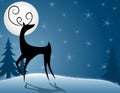 Reindeer or Deer Standing In Moonlight