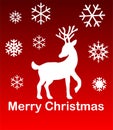 Reindeer Deer vector silhouette .Merry Christmas. Royalty Free Stock Photo