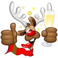Reindeer Drunk Funny Christmas Character Royalty Free Stock Photo
