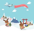 Reindeer enjoy christmas travel in asia.