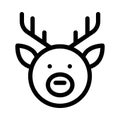 Reindeer face Isolated Vector icon that can be easily modified or edited Royalty Free Stock Photo