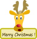 Reindeer head with christmas greetings