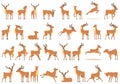 Reindeer herding icons set cartoon . Deer animal