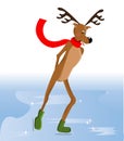 Reindeer ice skating Royalty Free Stock Photo
