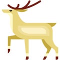 Reindeer icon, flat vector isolated illustration. Christmas and New Year symbol, decoration. Royalty Free Stock Photo