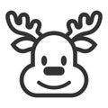 Reindeer icon Isolated on white background. Christmas and holidays symbol Royalty Free Stock Photo