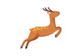 Reindeer jumping in the air. Woodland deer in cartoon style. Vector illustration Royalty Free Stock Photo