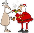 Reindeer lighting Santa's pot pipe