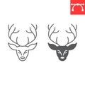 Reindeer line and glyph icon