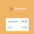 Reindeer logo Design with business card template. Elegant corporate identity. - Vector Royalty Free Stock Photo