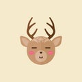 reindeer with pouted mouth. Vector illustration decorative design