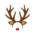 Reindeer with red nose costume mask hairband