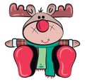 Reindeer or Reno toy vector or color illustration