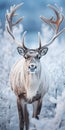 Capturing The Majestic Beauty Of Reindeer In The Winter Tundra Royalty Free Stock Photo