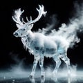 Reindeer, symbol of christmas, frozen and cold, covered with ice