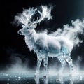 Reindeer, symbol of christmas, frozen and cold, covered with ice