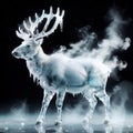 Reindeer, symbol of christmas, frozen and cold, covered with ice