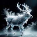 Reindeer, symbol of christmas, frozen and cold, covered with ice