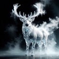 Reindeer, symbol of christmas, frozen and cold, covered with ice