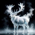 Reindeer, symbol of christmas, frozen and cold, covered with ice