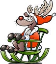 Reindeer sitting in rocking chair